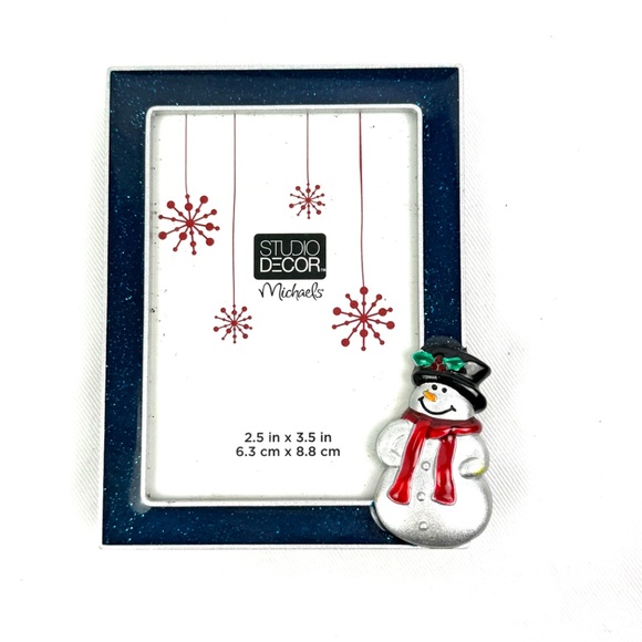 Studio Décor Snowman Picture Frame 2.5x3.5 Christmas Photo Frame Holiday Decor - Picture 8 of 9
